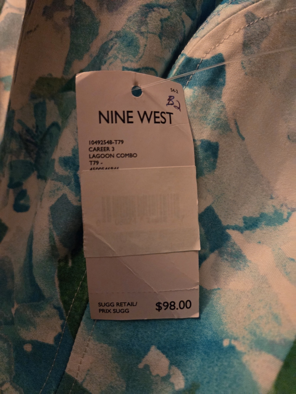 Nine West Blue & Green Floral Midi Dress NWT - Picture 9 of 12